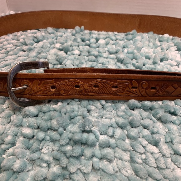 Labor Day Sale Cindilo Classic Brown Vacuno Leather Cowboy Belt - Picture 2 of 14